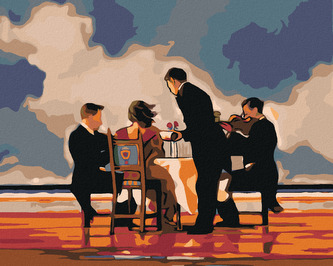 Malování podle čísel - VEČEŘE NA PLÁŽI - 40x50 cm, bez rámu a bez vypnutí plátna