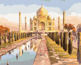 Malování podle čísel - TAJ MAHAL A VÝCHOD SLUNCE - 80x100 cm, vypnuté plátno na rám