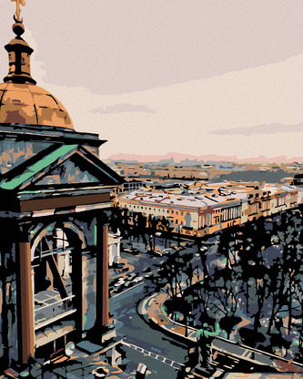 Malování podle čísel - VÝHLED NA MĚSTO - 80x100 cm, vypnuté plátno na rám