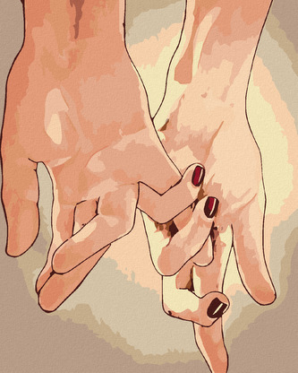 Malování podle čísel - PROPLETENÉ RUCE - 40x50 cm, vypnuté plátno na rám