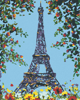 Malování podle čísel - KVĚTINOVÁ EIFFELOVA VĚŽ - 80x100 cm, bez rámu a bez vypnutí plátna
