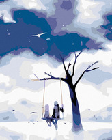 Malování podle čísel - HOUPAČKA - 40x50 cm, bez rámu a bez vypnutí plátna