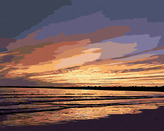 Malování podle čísel - ROMANTICKÝ ZÁPAD SLUNCE - 40x50 cm, bez rámu a bez vypnutí plátna