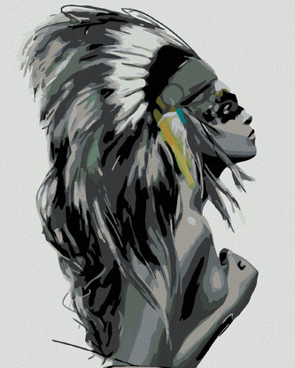 Malování podle čísel - ŽENA NÁČELNICE - 40x50 cm, bez rámu a bez vypnutí plátna