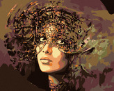 Malování podle čísel - TAJEMNÁ ŽENA - 40x50 cm, bez rámu a bez vypnutí plátna