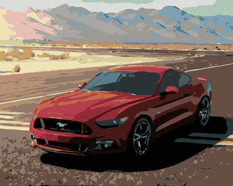 Malování podle čísel - MUSTANG - 40x50 cm, bez rámu a bez vypnutí plátna