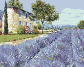 Malování podle čísel - LEVANDULOVÉ POLE I - 40x50 cm, bez rámu a bez vypnutí plátna