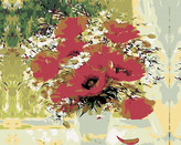 Malování podle čísel - KYTICE VLČÍCH MÁKŮ - 40x50 cm, bez rámu a bez vypnutí plátna
