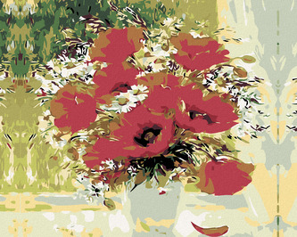 Malování podle čísel - KYTICE VLČÍCH MÁKŮ - 40x50 cm, bez rámu a bez vypnutí plátna