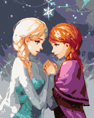 Malování podle čísel - LEDOVÉ KRÁLOVSTVÍ II - 40x50 cm, bez rámu a bez vypnutí plátna