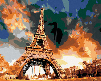 Malování podle čísel - EIFFELOVA VĚŽ - 80x100 cm, vypnuté plátno na rám