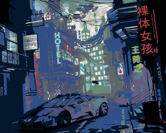 Malování podle čísel - ČÍNSKÁ ČTVRŤ - 80x100 cm, vypnuté plátno na rám