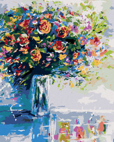 Malování podle čísel - KYTICE ČERSTVÝCH KVĚTIN - 40x50 cm, bez rámu a bez vypnutí plátna