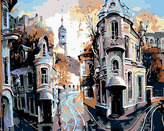 Malování podle čísel - ROHOVÉ DOMY - 40x50 cm, bez rámu a bez vypnutí plátna