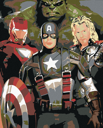 Malování podle čísel - AVENGERS - 80x100 cm, vypnuté plátno na rám Malování podle čísel - AVENGERS - 80x100 cm, vypnuté plátno na rám