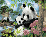 Malování podle čísel - PANDY A DIVOKÁ PŘÍRODA (HOWARD ROBINSON) - 40x50 cm, vypnuté plátno na rám