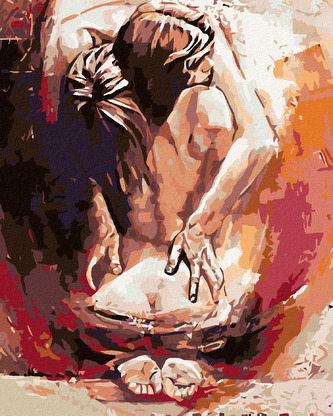 Malování podle čísel - ŽENA V OBJETÍ MUŽE - 40x50 cm, bez rámu a bez vypnutí plátna