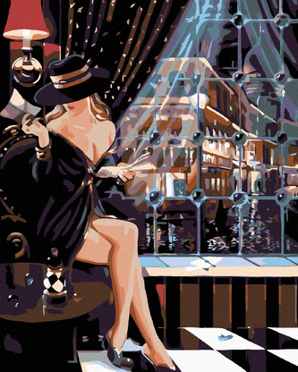 Malování podle čísel - SVŮDNÁ ŠACHISTKA - 40x50 cm, bez rámu a bez vypnutí plátna