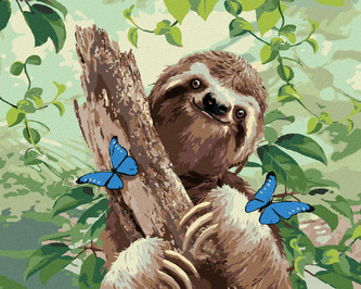 Malování podle čísel - LENOCHOD A MOTÝLI (HOWARD ROBINSON) - 40x50 cm, vypnuté plátno na rám