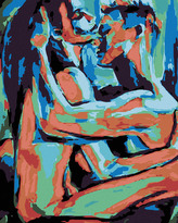 Malování podle čísel - BAREVNÍ MILENCI - 80x100 cm, vypnuté plátno na rám