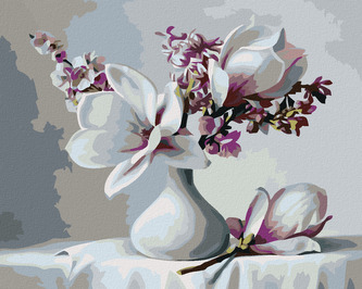 Malování podle čísel - MAGNÓLIE - 40x50 cm, vypnuté plátno na rám Malování podle čísel - MAGNÓLIE - 40x50 cm, vypnuté plátno na rám