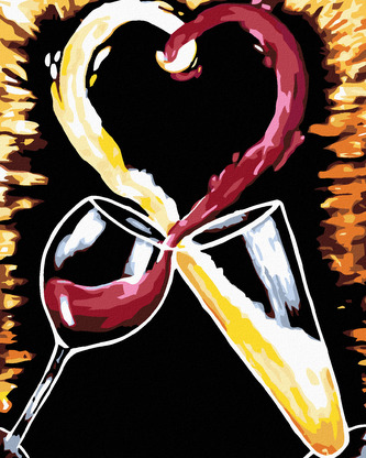 Malování podle čísel - SKLENIČKY - 40x50 cm, vypnuté plátno na rám