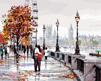 Malování podle čísel - LONDÝNSKÉ OKO (RICHARD MACNEIL) - 40x50 cm, bez rámu a bez vypnutí plátna