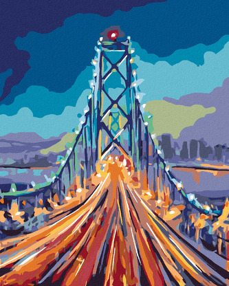 Malování podle čísel - NA MOSTĚ - 80x100 cm, vypnuté plátno na rám