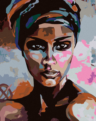 Malování podle čísel - PORTRÉT PŘÍMÝ POHLED - 80x100 cm, vypnuté plátno na rám