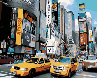Malování podle čísel - ULICE V NEW YORKU - 40x50 cm, bez rámu a bez vypnutí plátna
