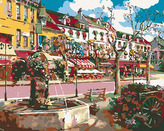 Malování podle čísel - LETNÍ ULICE - 80x100 cm, bez rámu a bez vypnutí plátna