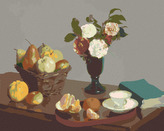 Malování podle čísel - ZÁTIŠÍ (H. FANTIN-LATOUR) - 40x50 cm, vypnuté plátno na rám