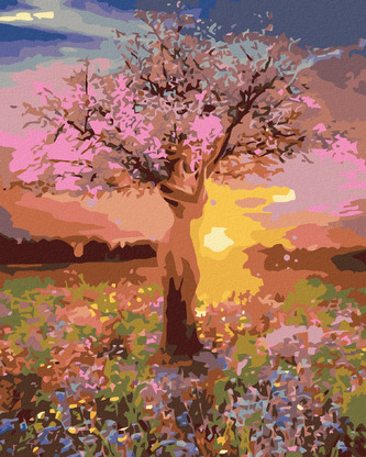 Malování podle čísel - SVÍTÁNÍ - 40x50 cm, bez rámu a bez vypnutí plátna