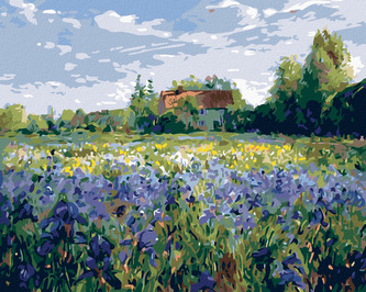 Malování podle čísel - DŮM NA VENKOVĚ - 80x100 cm, vypnuté plátno na rám