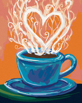 Malování podle čísel - LÁSKYPLNÝ NÁPOJ - 40x50 cm, vypnuté plátno na rám