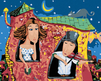 Malování podle čísel - HUDEBNÍ DŮM - 40x50 cm, vypnuté plátno na rám