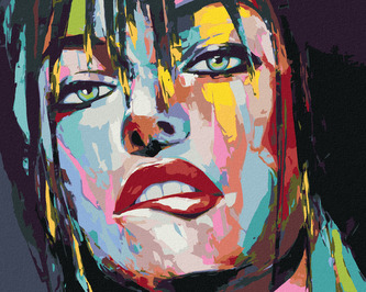 Malování podle čísel - PORTRÉT BAREVNÁ ŽENA POKUŠENÍ - 40x50 cm, vypnuté plátno na rám