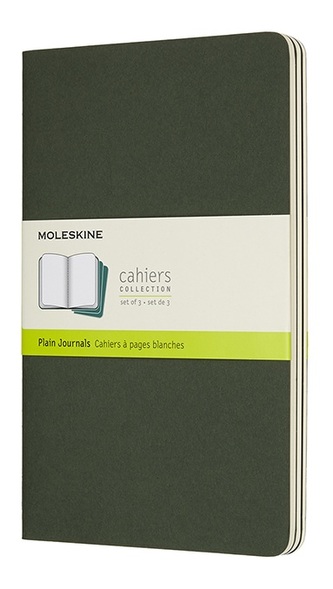 Moleskine: Sešity 3 ks čisté zelené L