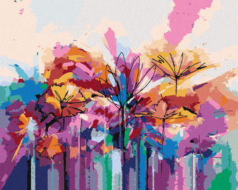 Malování podle čísel - BAREVNÉ LETNÍ KVĚTINY - 40x50 cm, vypnuté plátno na rám