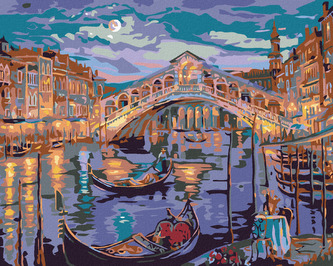 Malování podle čísel - LÁVKA PŘES ŘEKU - 40x50 cm, vypnuté plátno na rám