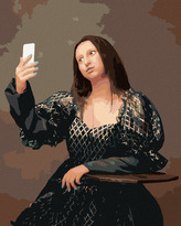 Malování podle čísel - MONA LISA SELFIE - 40x50 cm, vypnuté plátno na rám