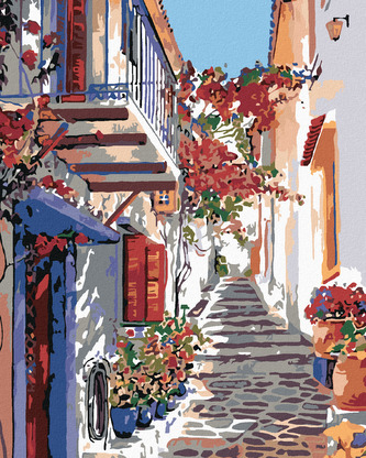 Malování podle čísel - ŠPANĚLSKÁ ULIČKA - 80x100 cm, bez rámu a bez vypnutí plátna