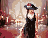 Malování podle čísel - ŽENA V PAŘÍŽI - 80x100 cm, vypnuté plátno na rám