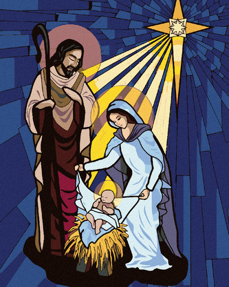 Malování podle čísel - SVATÁ RODINA - 40x50 cm, vypnuté plátno na rám