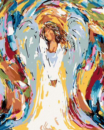 Malování podle čísel - BAREVNÝ ANDĚL - 40x50 cm, bez rámu a bez vypnutí plátna