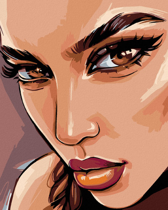 Malování podle čísel - HNĚDÉ OČI - 40x50 cm, vypnuté plátno na rám