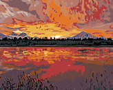 Malování podle čísel - KRÁSNÝ ZÁPAD SLUNCE - 40x50 cm, vypnuté plátno na rám