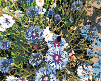 Malování podle čísel - CHRPY MODRÉ - 80x100 cm, bez rámu a bez vypnutí plátna