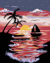 Malování podle čísel - PLACHETNICE V ODLIVU - 40x50 cm, vypnuté plátno na rám