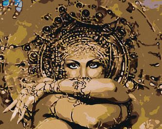 Malování podle čísel - TAJEMNÁ ŽENA V OBJETÍ - 40x50 cm, bez rámu a bez vypnutí plátna